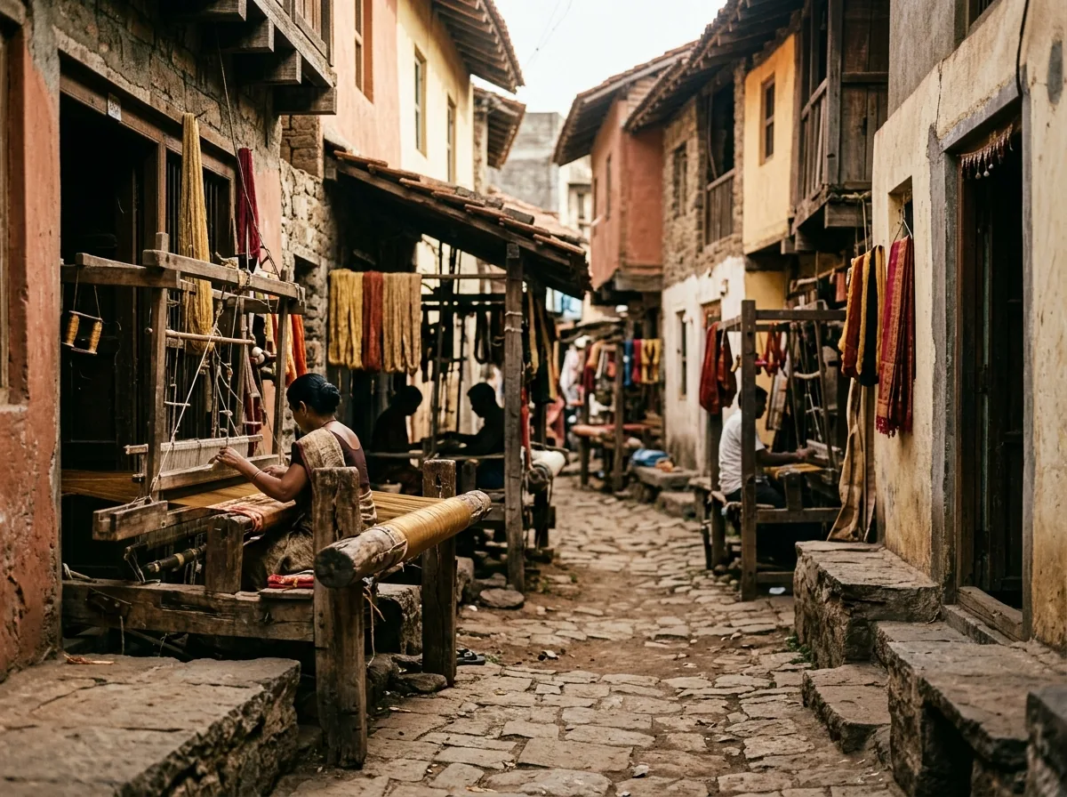 Yeola weaving lane with multiple loom households