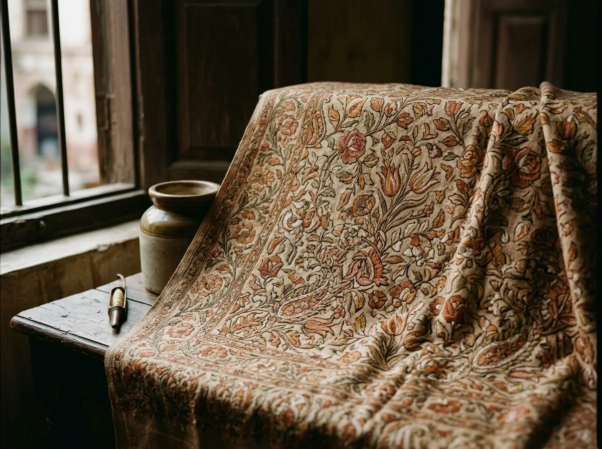 Kani saree full field floral pattern detail