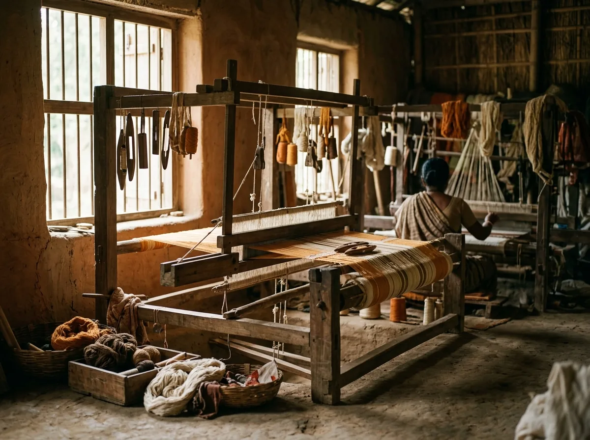 Nadia district loom house with natural light