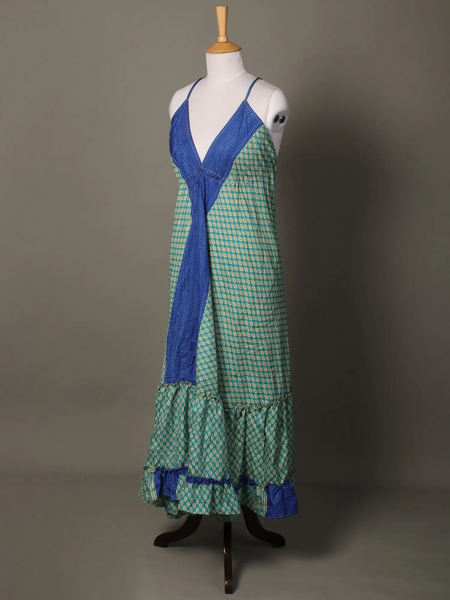 A-Line Halter Neck Dress with Ruffles on Hem, alternate view