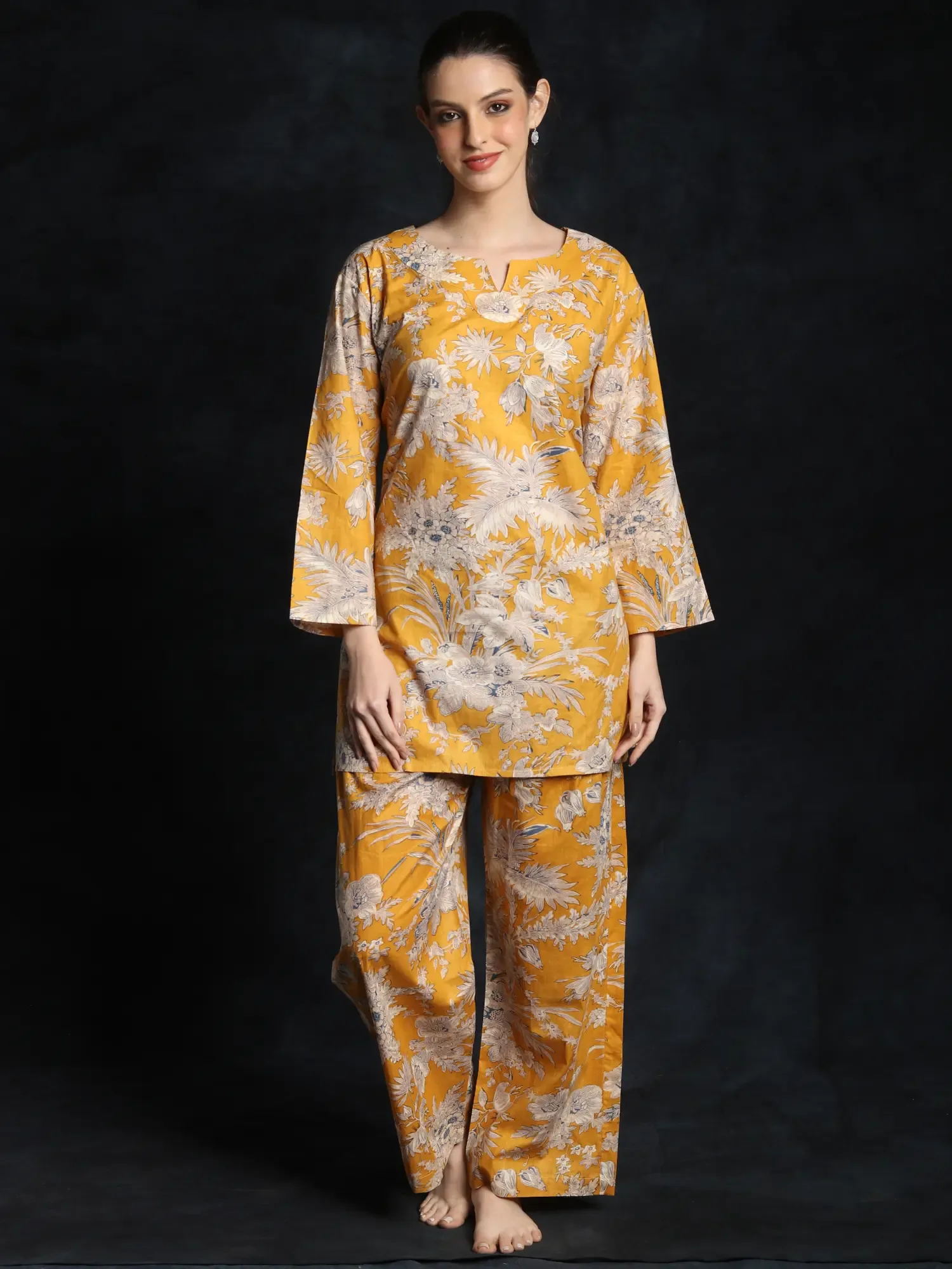 Beach-Ball Round Neck Printed Pure Cotton Co-ord Set