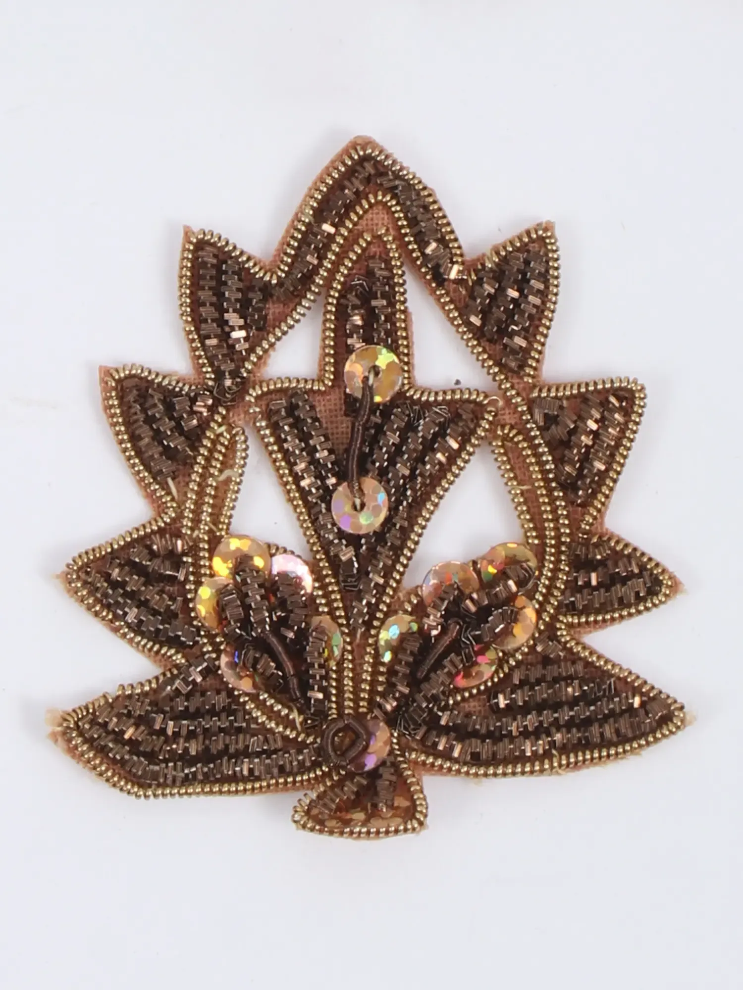 Deep-Mahogany Zardozi Small Patch