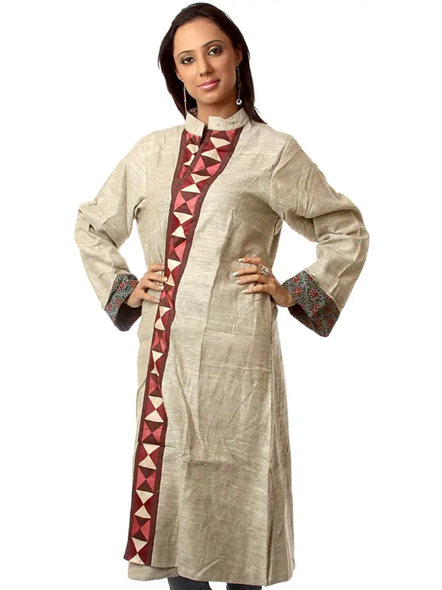 Gray Front-Open Reversible Unisex Robe from Ranthambore