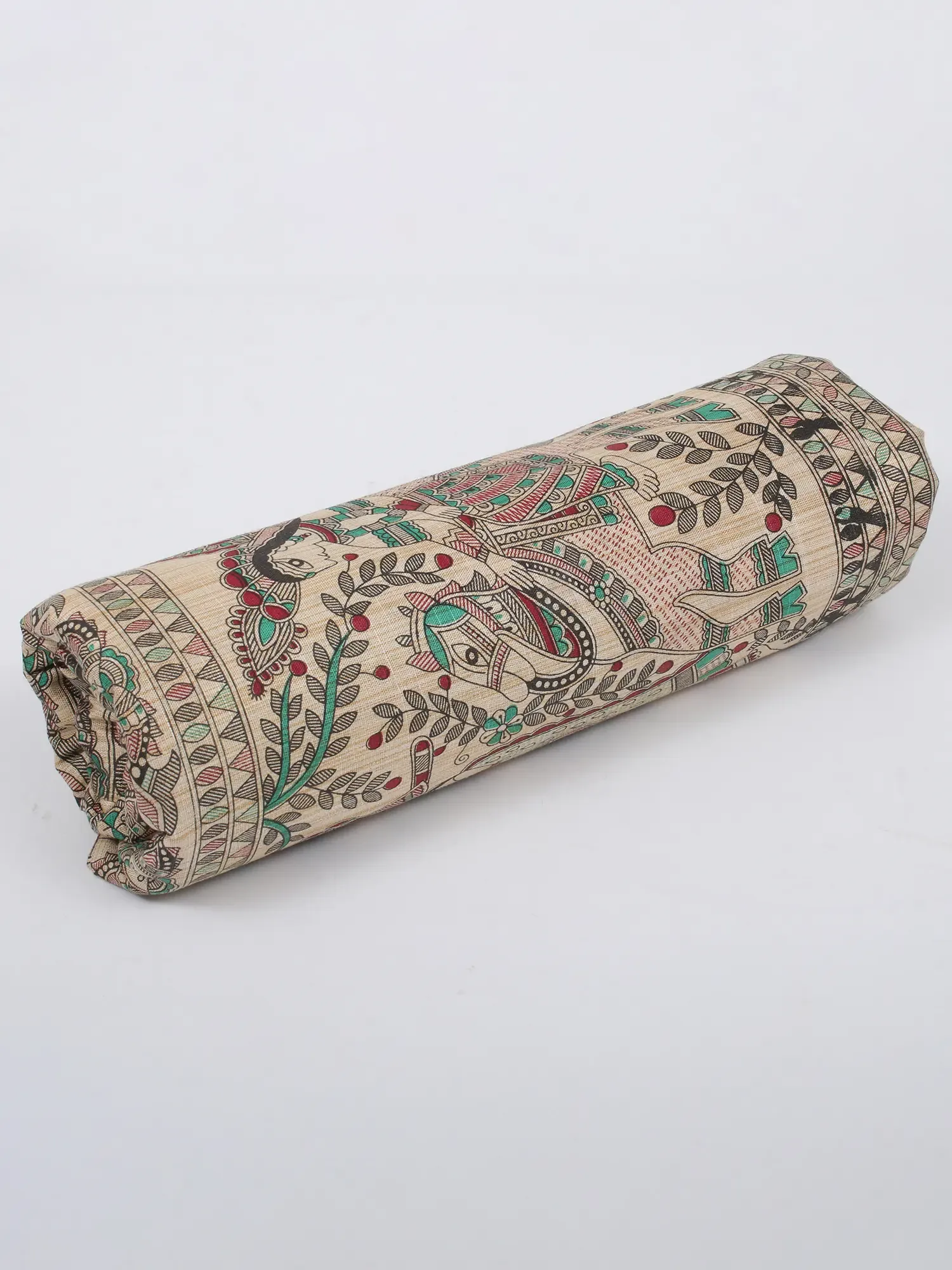 Khadi Cotton Fabric with Printed Madhubani Procession, alternate view