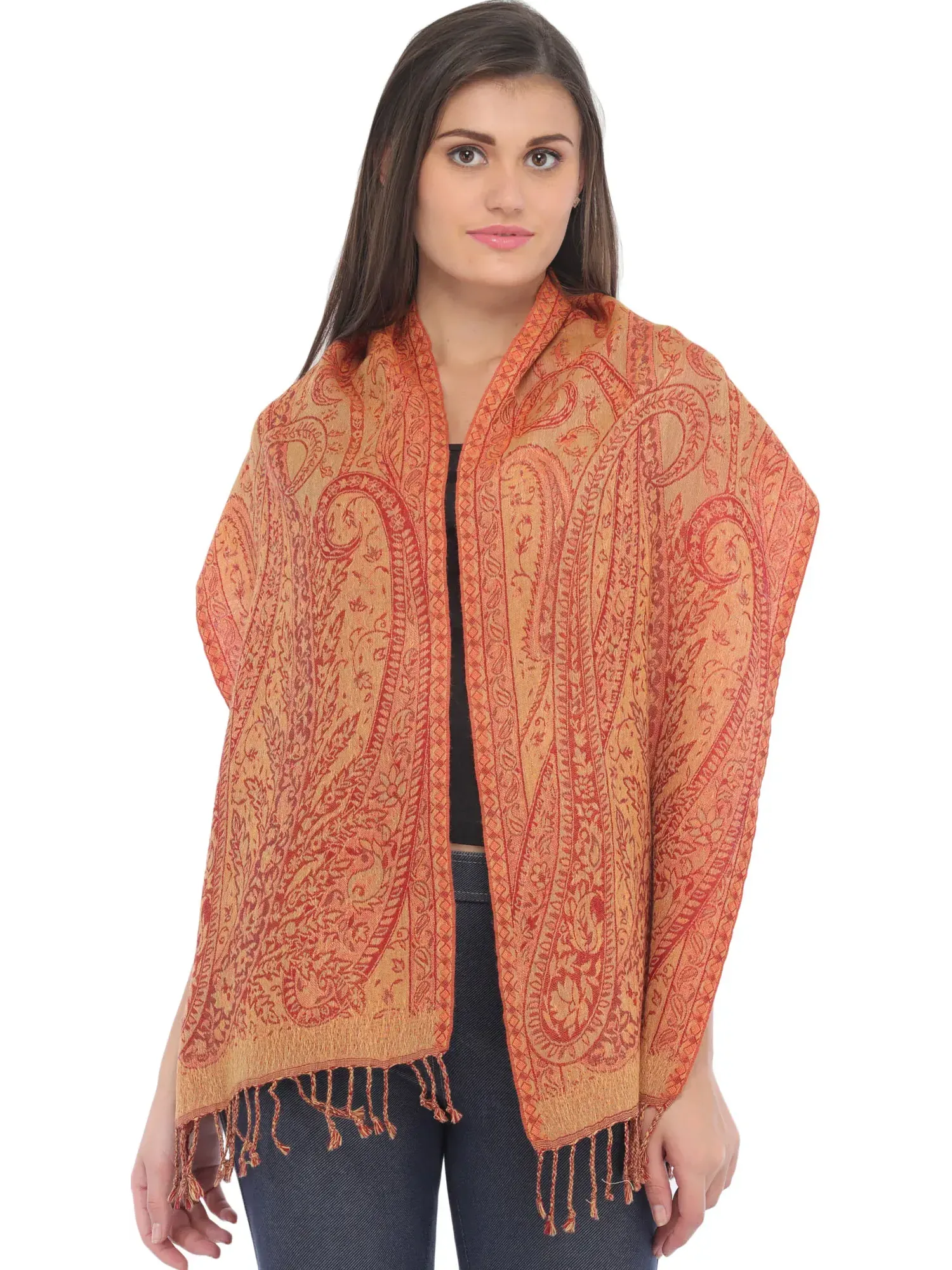 Lot of Ten Jamawar Scarves, alternate view