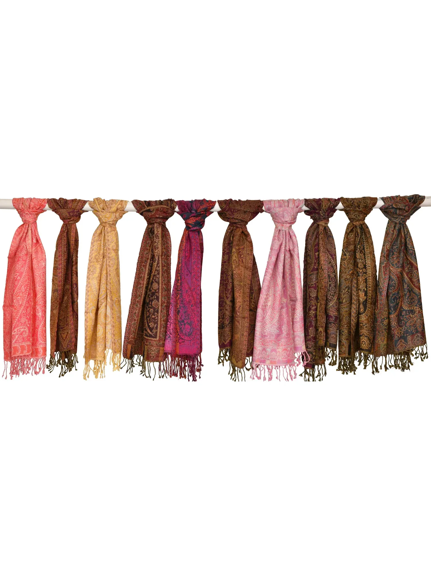 Lot of Ten Jamawar Scarves