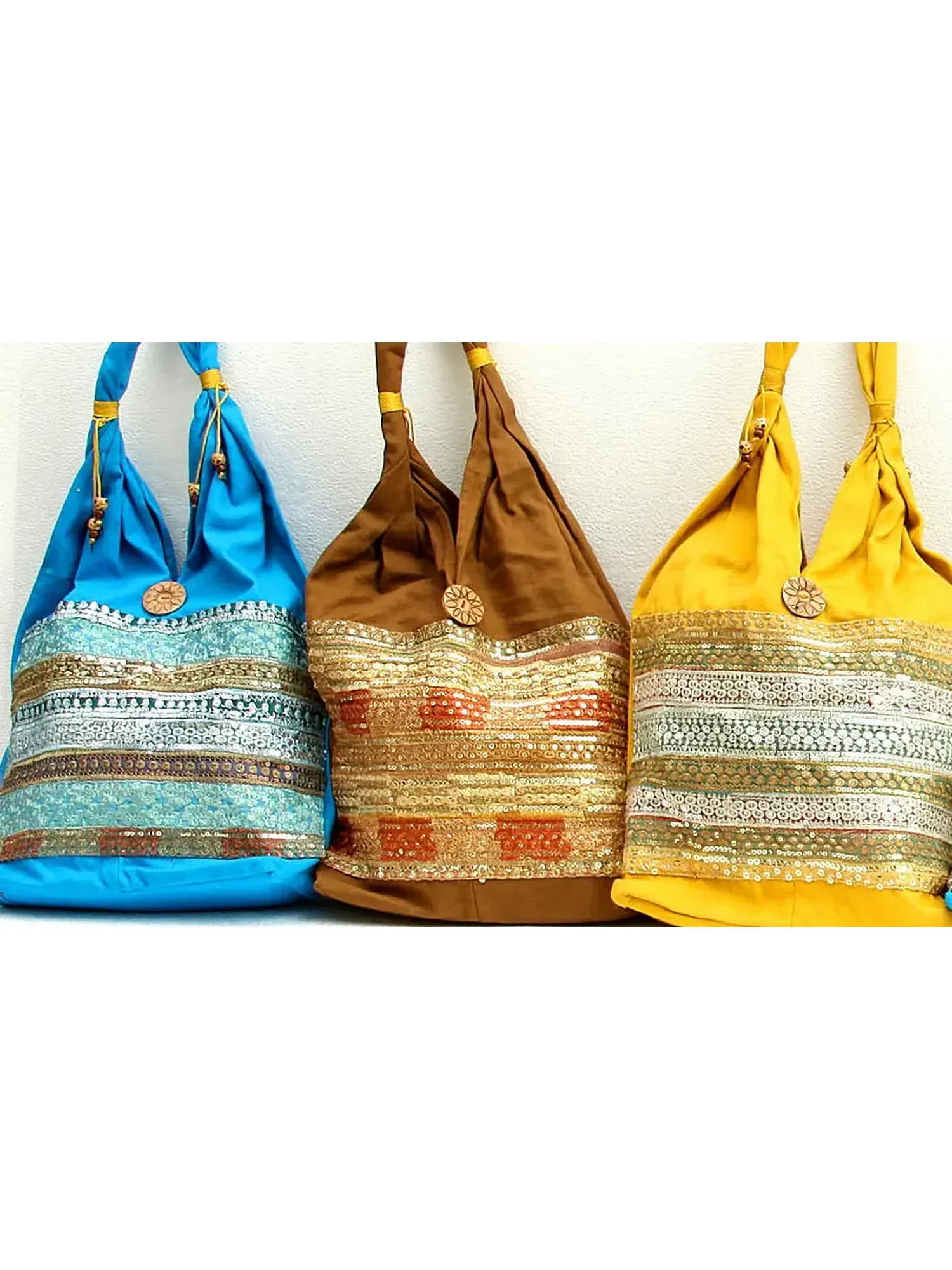 Lot of Three Gota Shoulder Bags with Sequins