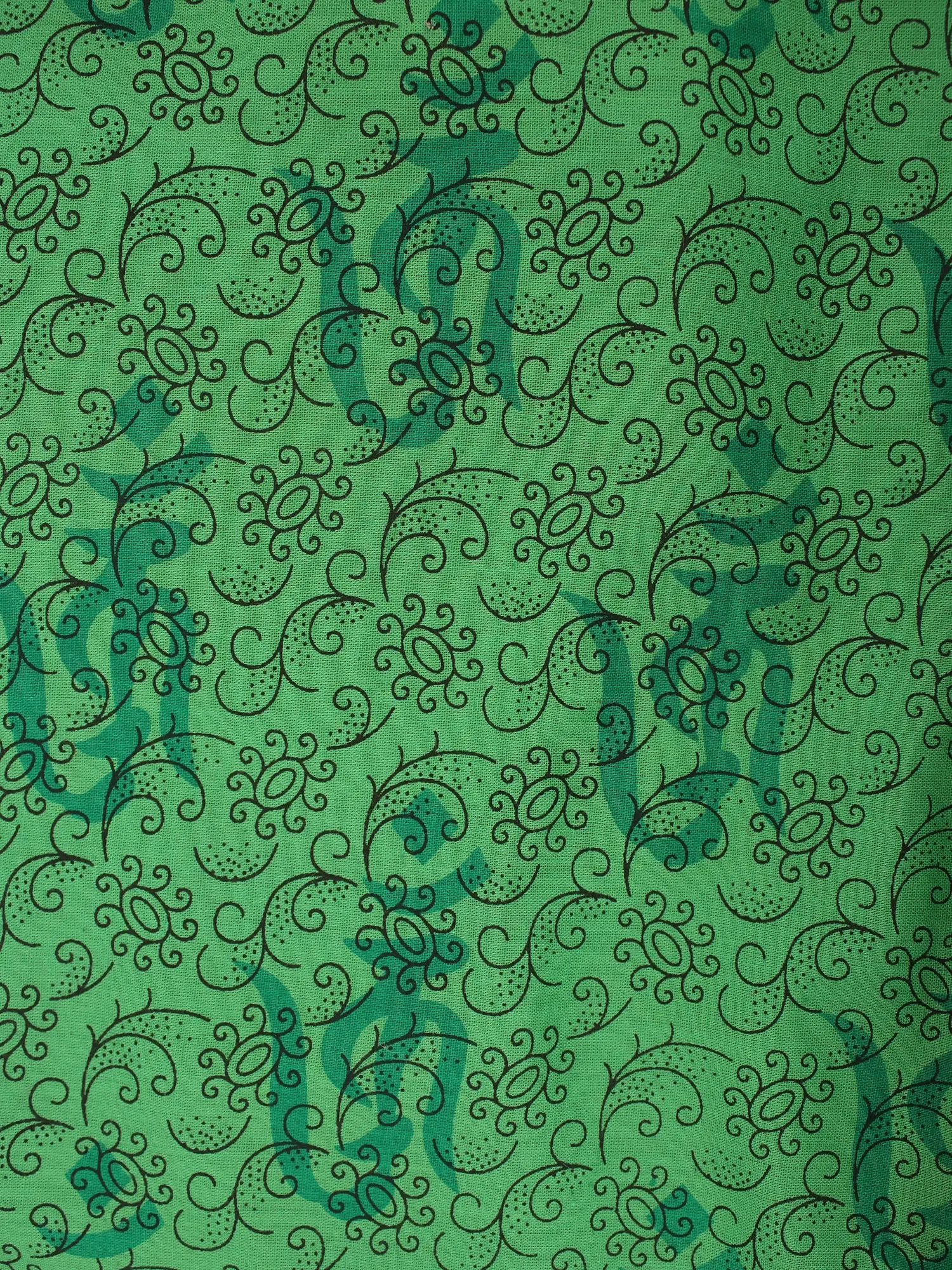 Poison-Green Printed Cotton Shopper Bag, alternate view
