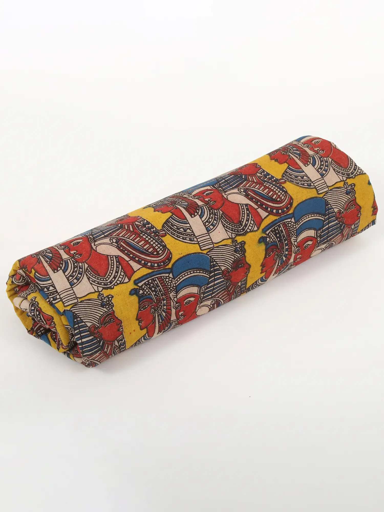 Super-Lemon Color Pure Cotton Fabric With Kalamkari Blocked Printed, alternate view
