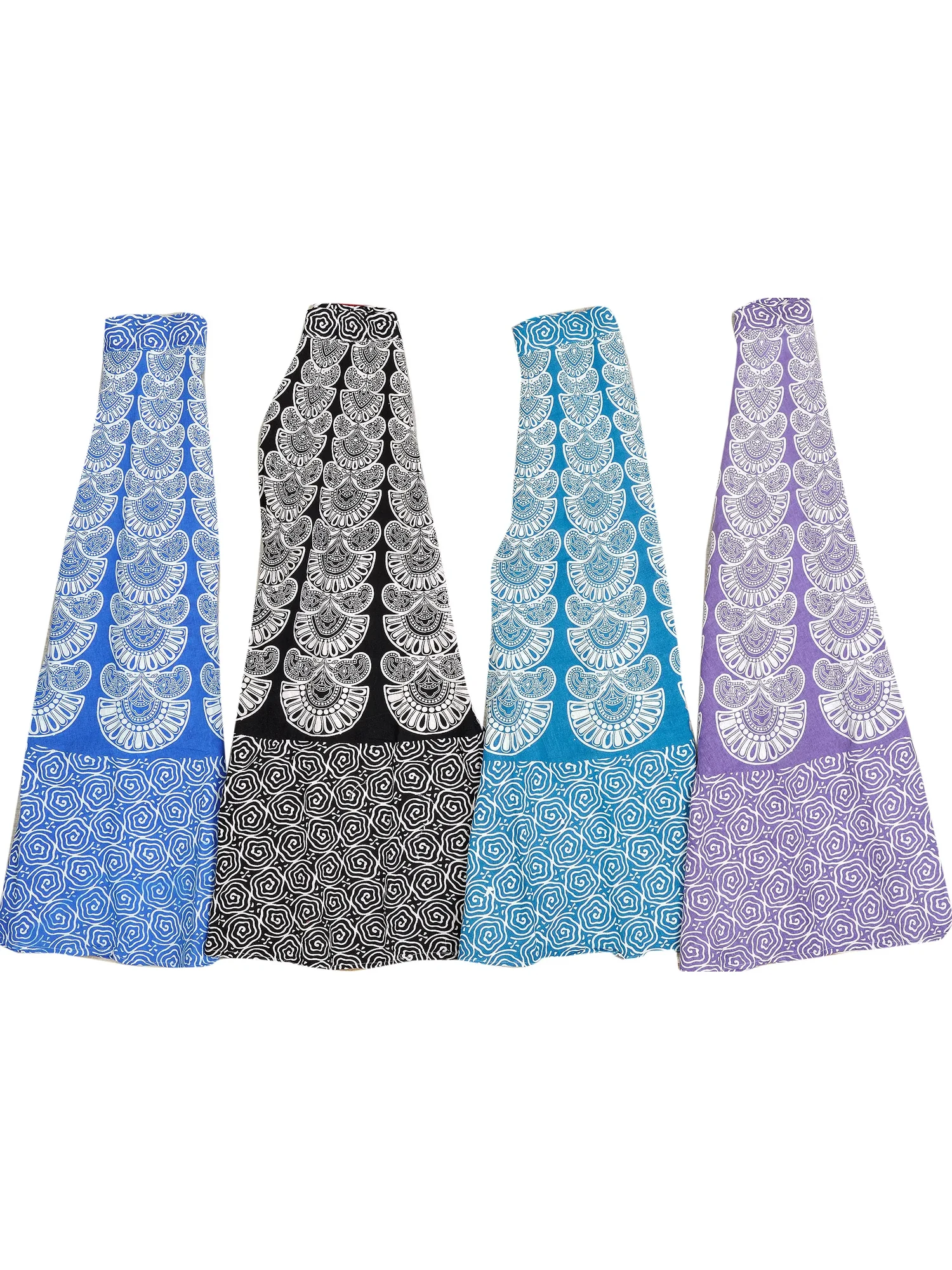 Lot of Four Long Wrap-Around Sanganeri Printed Skirts