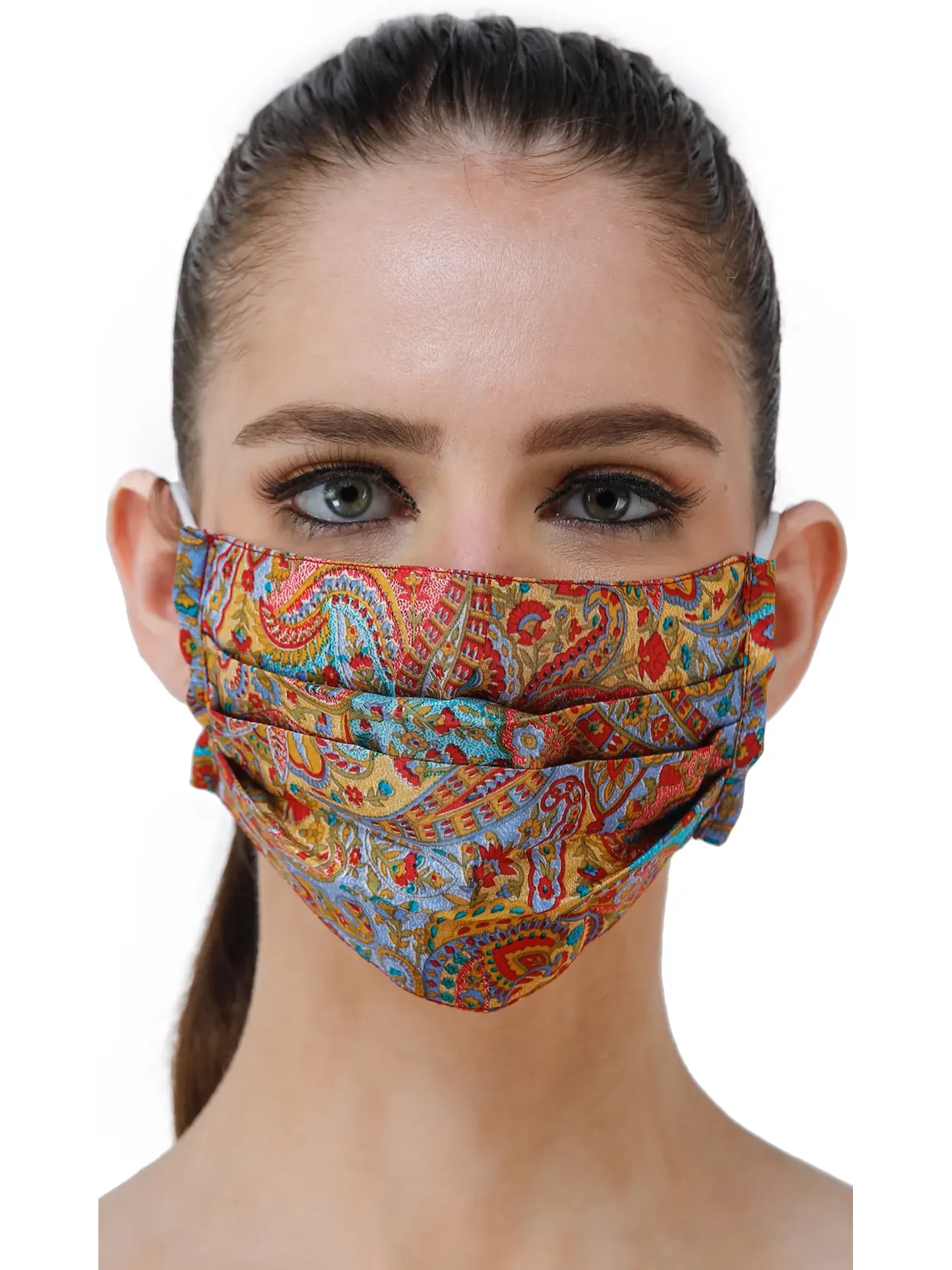Multicolored Abstract Printed Two Ply Fashion Mask with Cotton Backing
