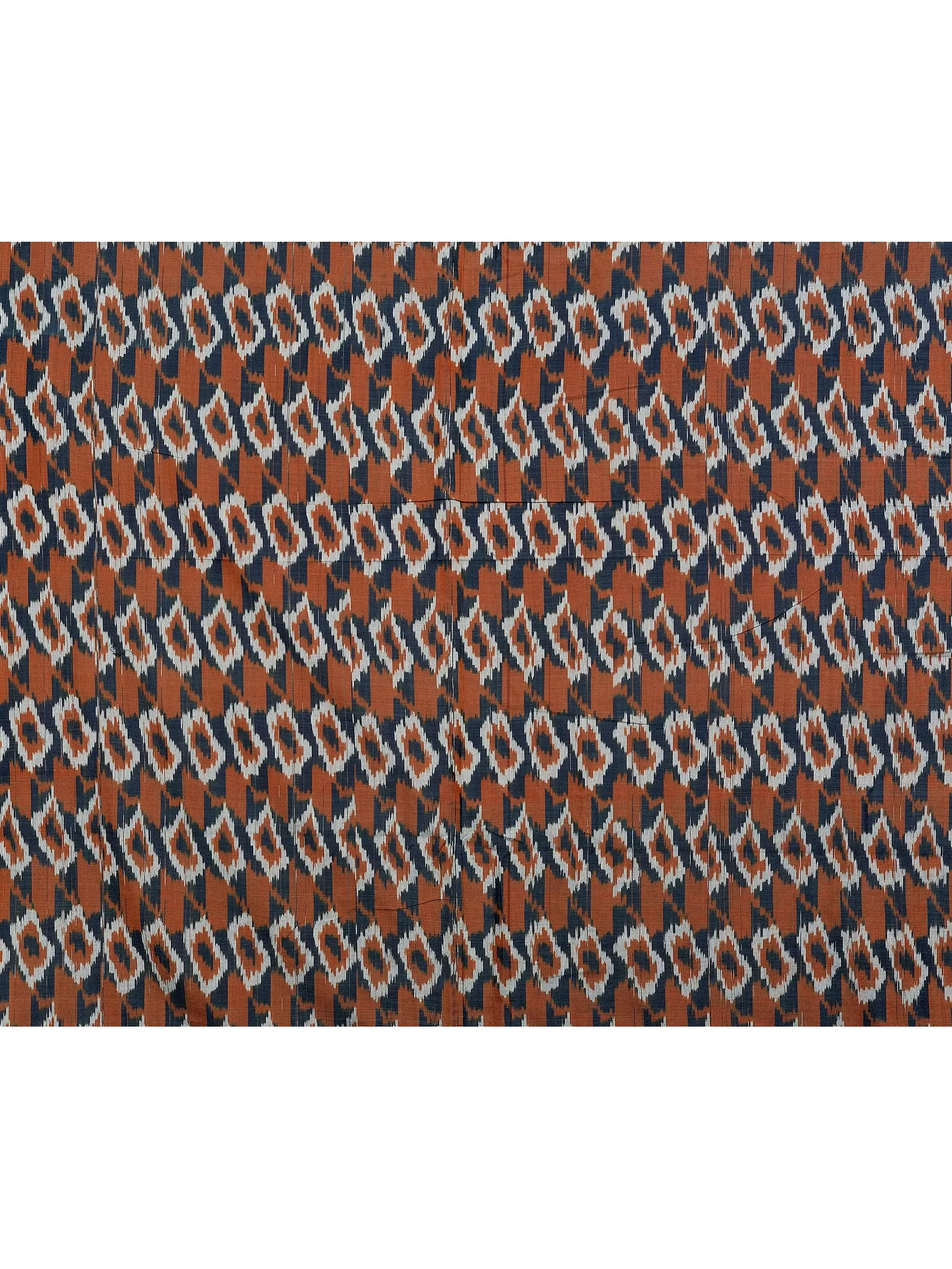 Gray and Brown Handloom Fabric from Pochampally with Ikat Weave