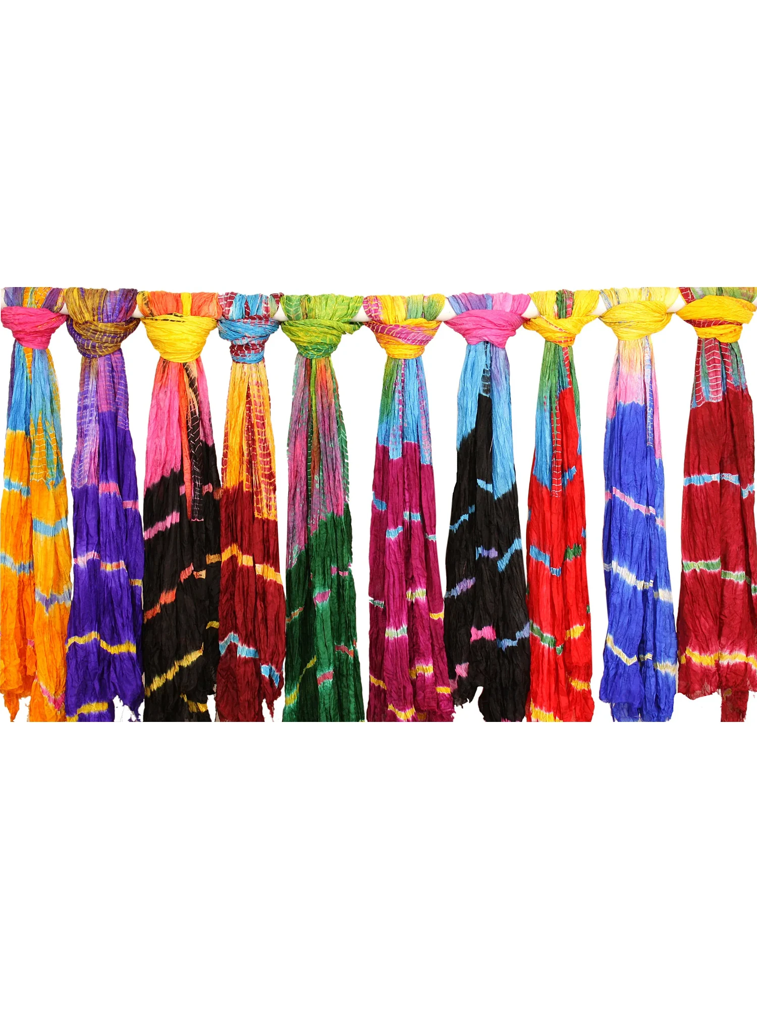 Lot of Ten Tie-Dyed Leheria Dupattas from Jodhpur