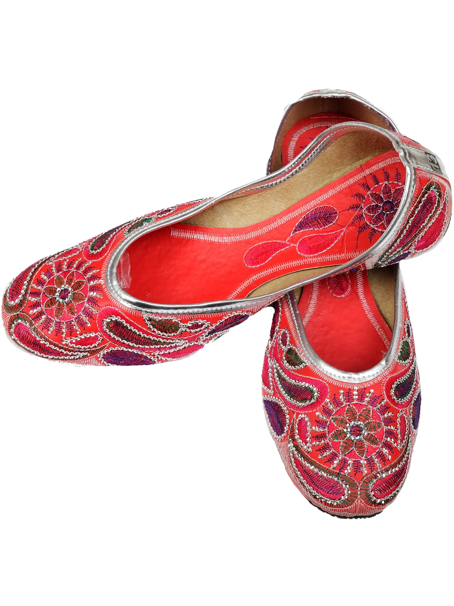 Jootis with Multi-Color Threadwork and Sequins