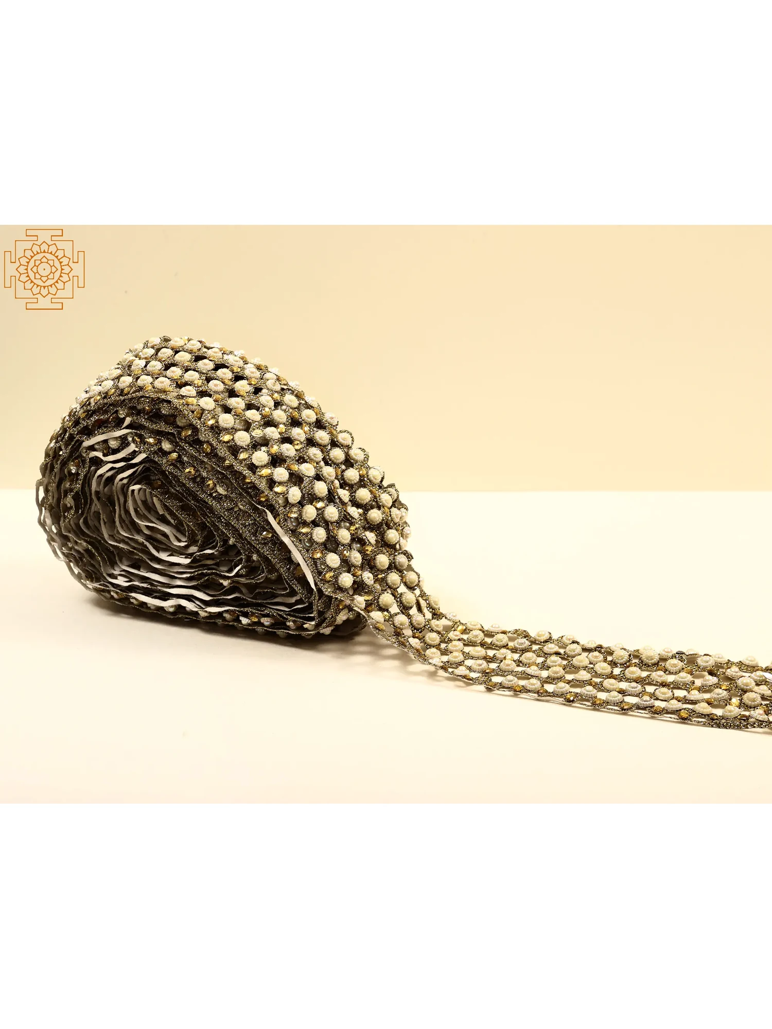 Heavy Nakshi Border with Beads Pearl Embellishment and Cut Work