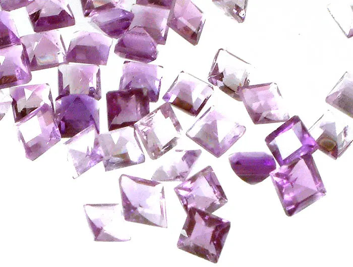Purple Amethyst Square Gemstone Beads Necklace
