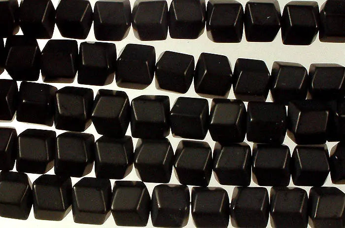 Black Onyx Hexagon Geometric Beaded Necklace