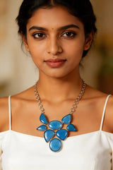 Blue Chalcedony Sterling Silver Necklace