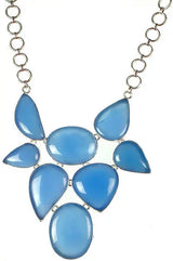 Blue Chalcedony Sterling Silver Necklace