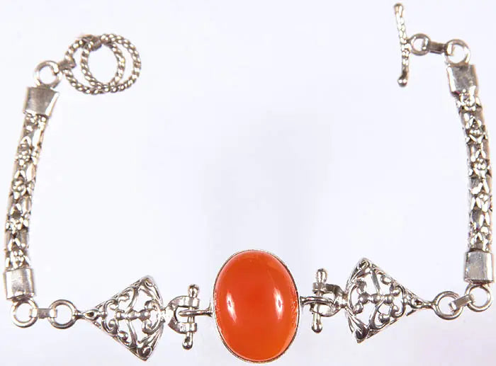 Carnelian Sterling Silver Bracelet