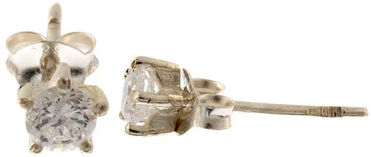 Cubic Zirconia Sterling Silver Stud Earrings