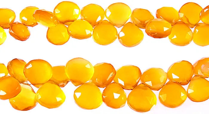 Faceted Beer Lemon Topaz Briolette Gemstone Beads