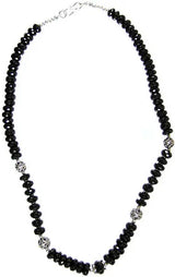 Faceted Black Onyx Sterling Silver Necklace