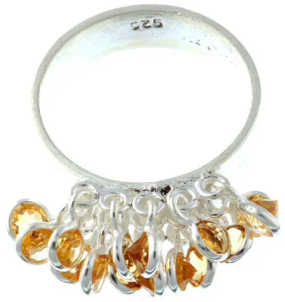 Faceted Citrine Sterling Silver Ring