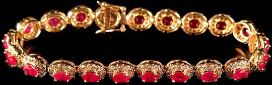 Faceted Ruby 18K Gold Bracelet