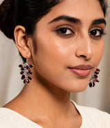 Garnet Cluster Sterling Silver Earrings