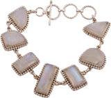 Rainbow Moonstone Sterling Silver Bracelet