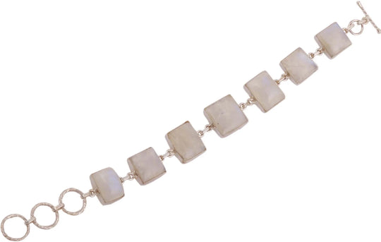 Rainbow Moonstone Sterling Silver Princess Bracelet