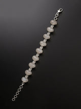 Cabochon Rainbow Moonstone Sterling Silver Bracelet