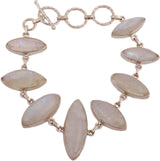 Rainbow Moonstone Sunflower Sterling Silver Bracelet