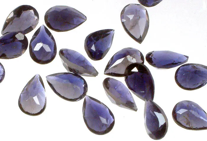 Iolite Pear Cut Gemstone Necklace Set of Ten Pieces