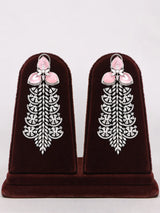 Floral American Diamond Brass Necklace and Earrings Set
