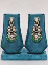 Kundan and Green Stone Brass Choker Necklace Set