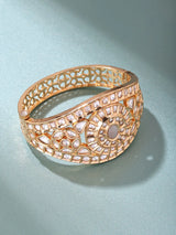 Sunburst Floral Kundan Stone Studded Brass Cuff Bracelet