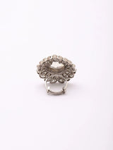 Cushion Cut Halo Polki Brass Adjustable Ring