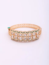 Mint Green Meenakari Kundan Openable Brass Bracelet