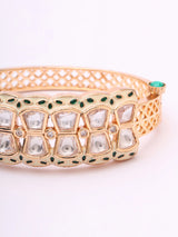 Mint Green Meenakari Kundan Openable Brass Bracelet