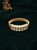 Mint Green Meenakari Kundan Openable Brass Bracelet