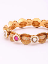 Meenakari Pearl and Kundan Openable Bangle Set (Pair)