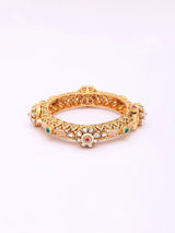 Meenakari Kundan Studded Openable Copper Bangle Set