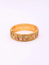 Meenakari Floral Multicolour Stone Openable Kada Bangle Set