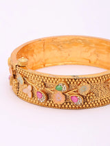 Meenakari Floral Multicolour Stone Openable Kada Bangle Set