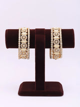 Stone Studded Brass Bridal Bangles in Traditional Style, Set of 6