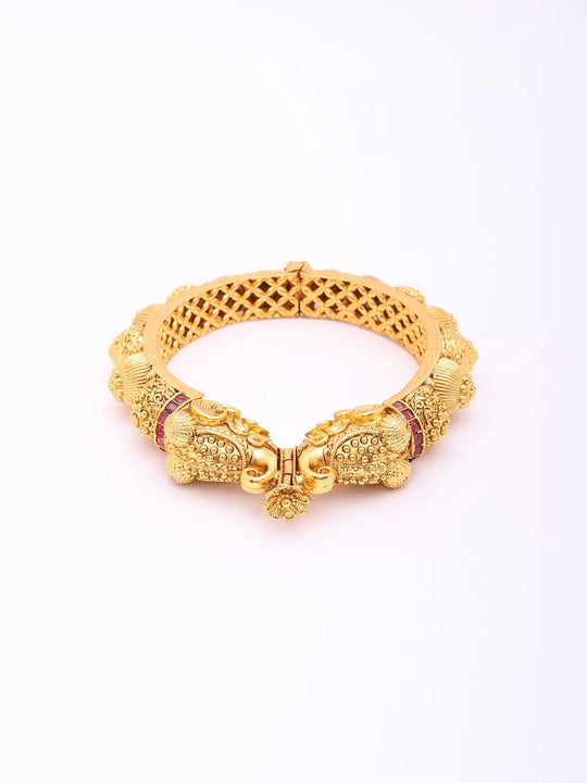 Royal Elephant Temple Style Copper Openable Bangles Pair