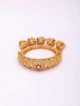 Polki Stone Studded Openable Bridal Bangles with Jhumka Drop