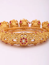 Polki Stone Studded Openable Bridal Bangles with Jhumka Drop